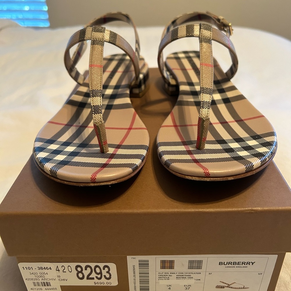 Burberry Emily Vintage Check Thong Sandals